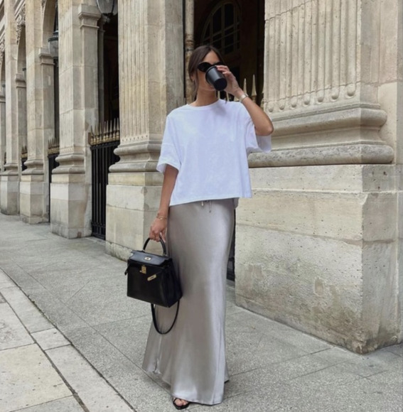 Silk Slip Maxi Skirts